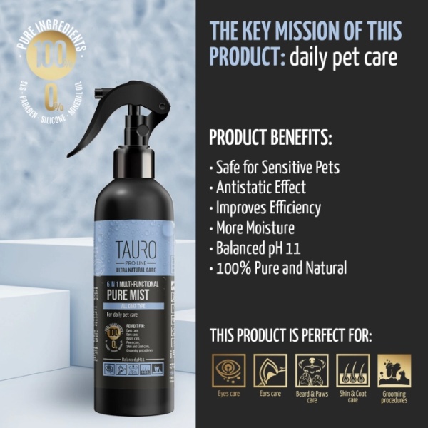 TAURO PRO LINE ULTRA NATURAL CARE 6 IN 1 MULTI-FUNCTIONAL PURE MIST ALL COAT TYPE - Image 3