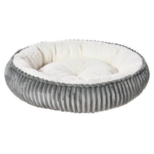 4DOGS PET BED MANCHESTER ROUND LIGHT GREY/WINTER WHITE Ø60CM H: 14CM