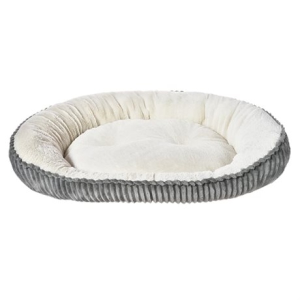 4DOGS PET BED MANCHESTER OVAL LIGHT GREY/WINTER WHITE 80X68X19CM