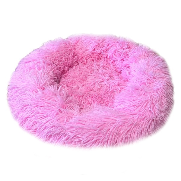 4DOGS FLUFFY ROUND BED PINK