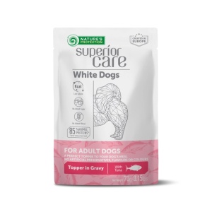NATURE'S PROTECTION SUPERIOR CARE WHITE DOGS FOR ADULT DOGS TOPPER IN GRAVY WITH TUNA 70g