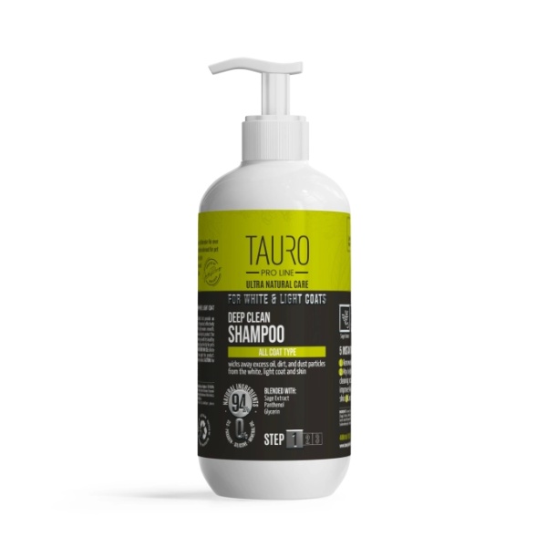 TAURO PRO LINE ULTRA NATURAL CARE DEEP CLEAN SHAMPOO FOR WHITE & LIGHT COATS 400ml