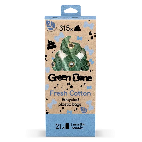 GREEN BONE RECYCLED PLASTIC BAGS FRESH COTTON 315stk