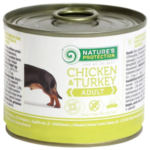 Nature's Protection Canned Dog Food Adult Chicken & Turkey 200g