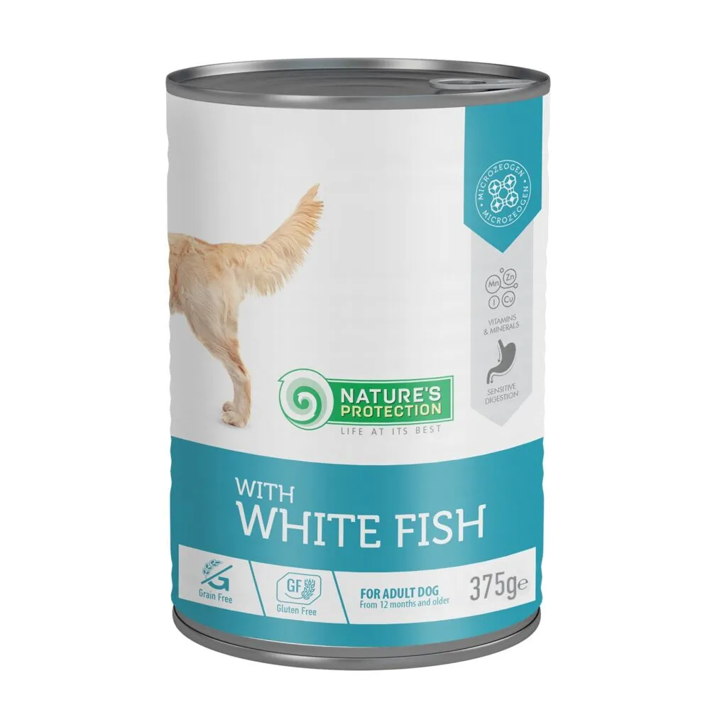 Nature's Protection Canned Dog Food Adult White Fish 400g