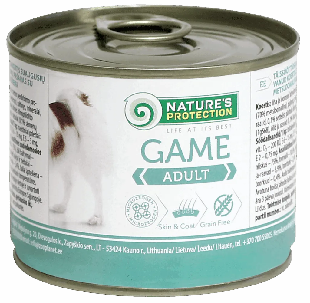Nature's Protection Canned Dog Food Adult Game 200g