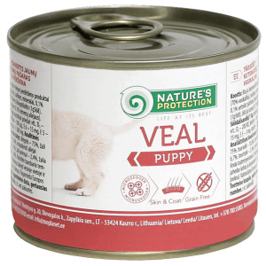 Nature's Protection Canned Dog Food Puppy Veal 200g